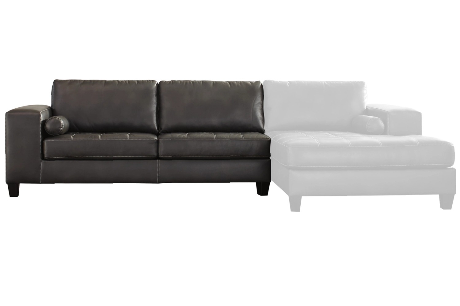 Nokomis 2-Piece Faux Leather L-Shaped Sectional Sofa w/Right Arm Chaise Facing