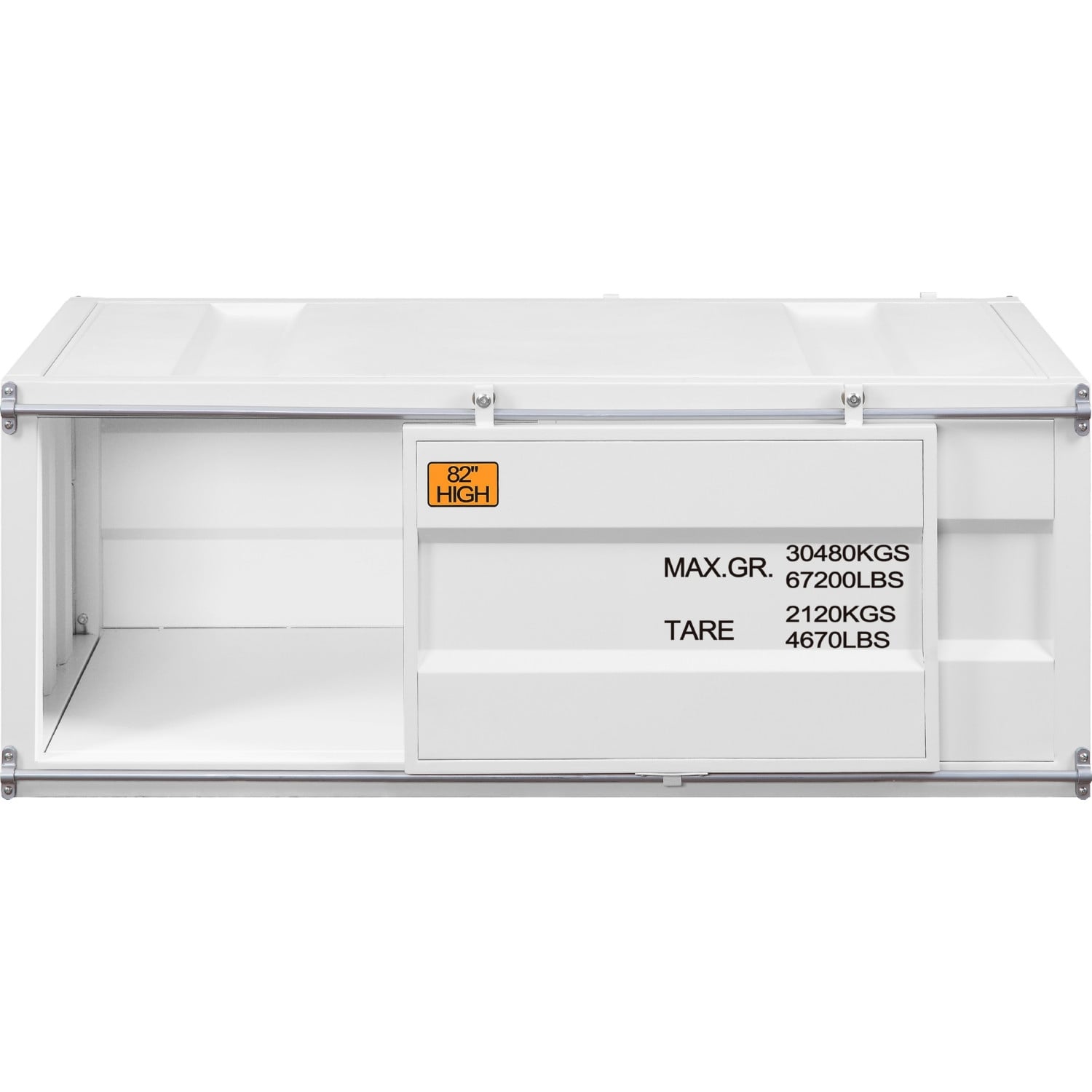 Cargo Metal Rectangular Coffee Table w/Sliding Door