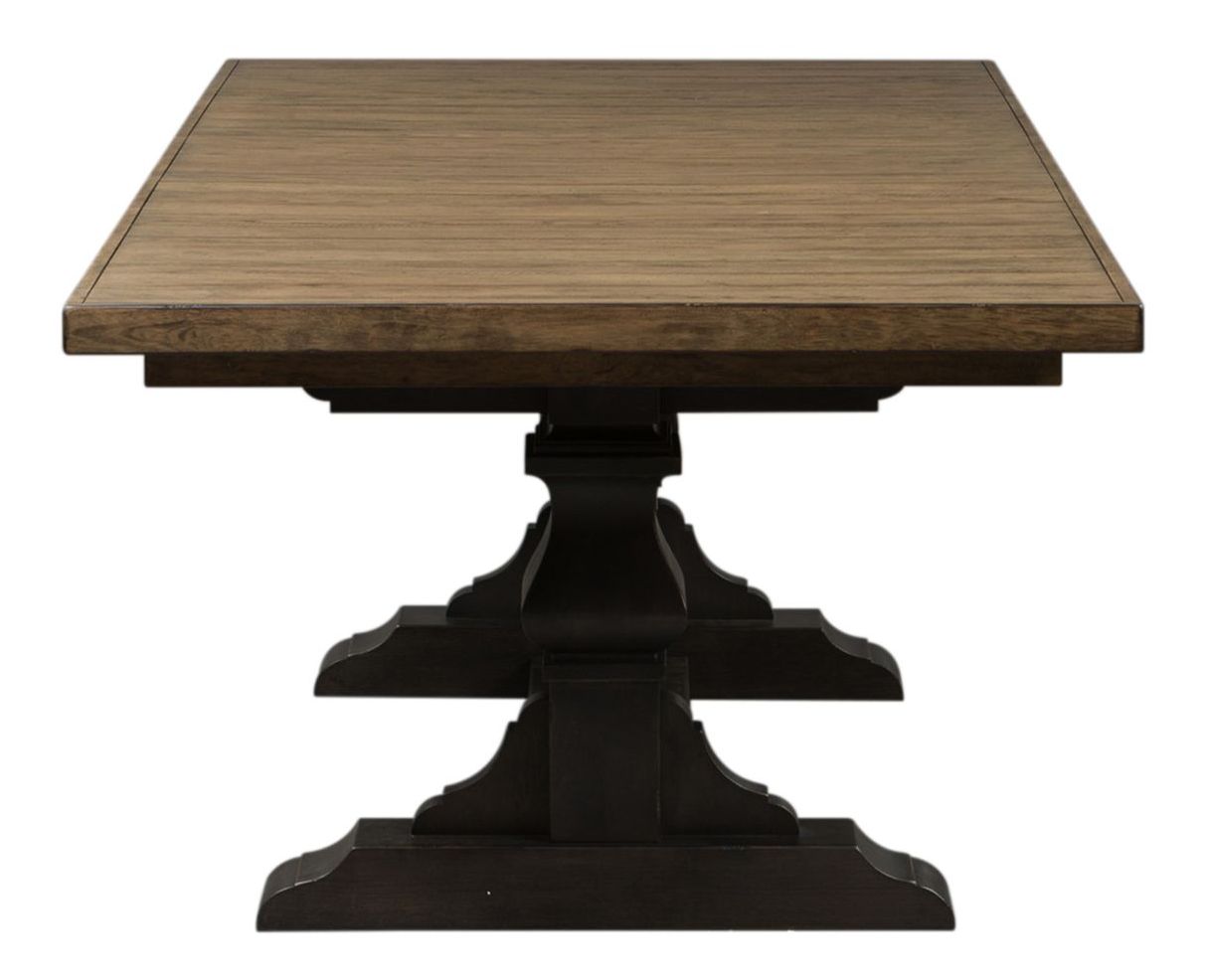 Harvest Home Extendable Trestle Dining Room Set | Rustic Wood