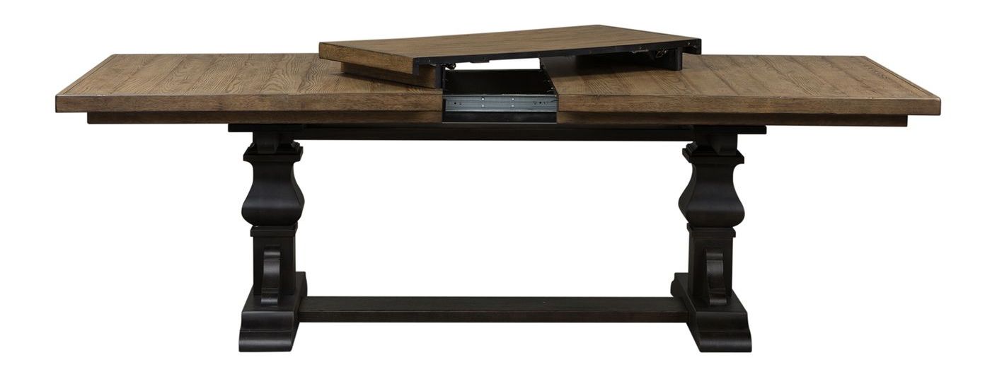 Harvest Home Extendable Trestle Dining Room Set | Rustic Wood