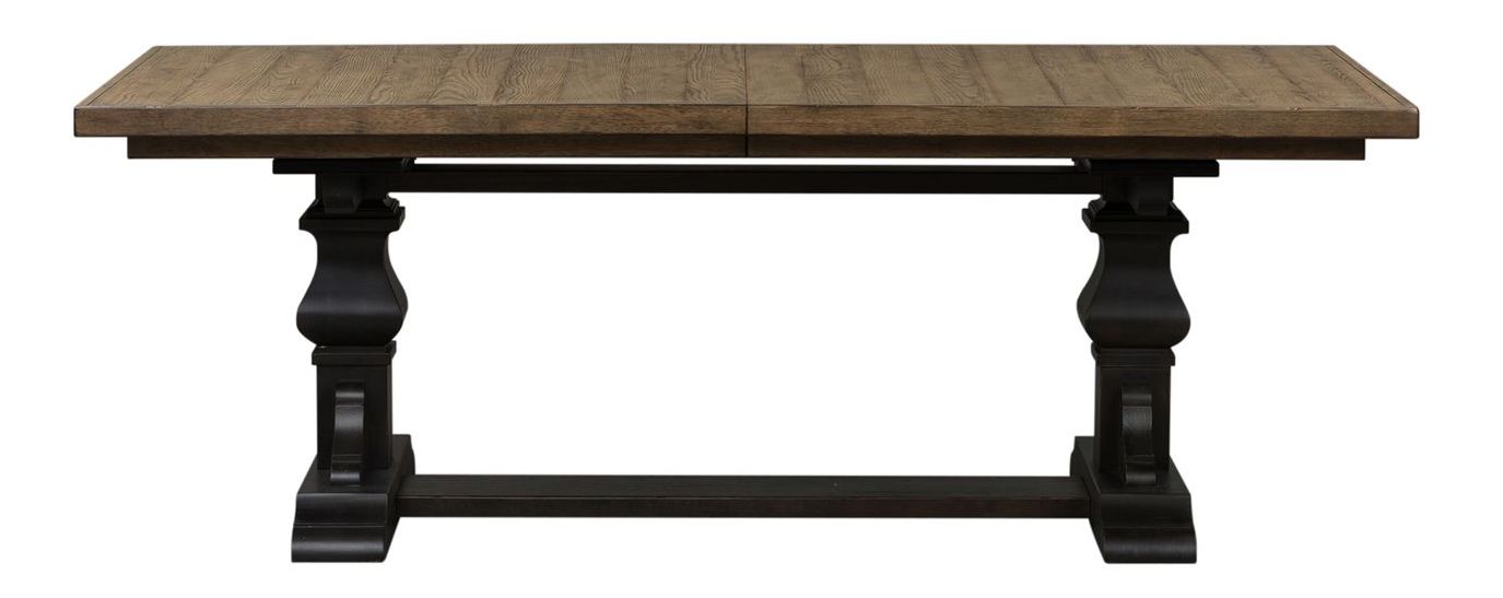 Harvest Home Extendable Trestle Dining Room Set | Rustic Wood
