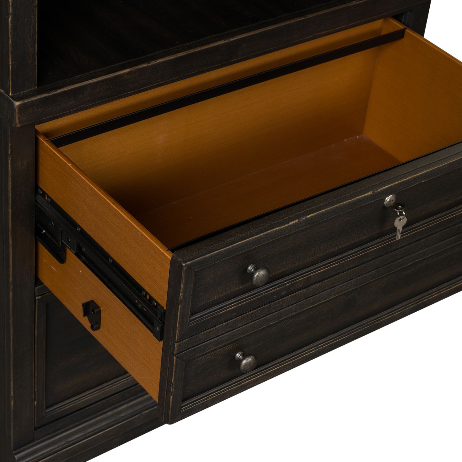 Harvest Home Wood 2-Piece Hutch & 2-Drawer File Cabinet Set