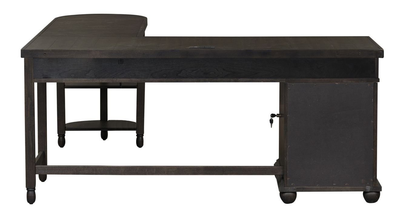 Harvest Home L-Shaped Wood 7-Drawer Desk Set w/Hutch & Charging Station