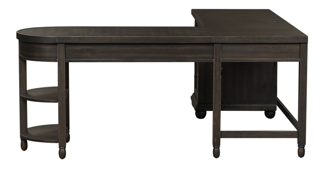 Harvest Home L-Shaped Wood 7-Drawer Desk Set w/Hutch & Charging Station