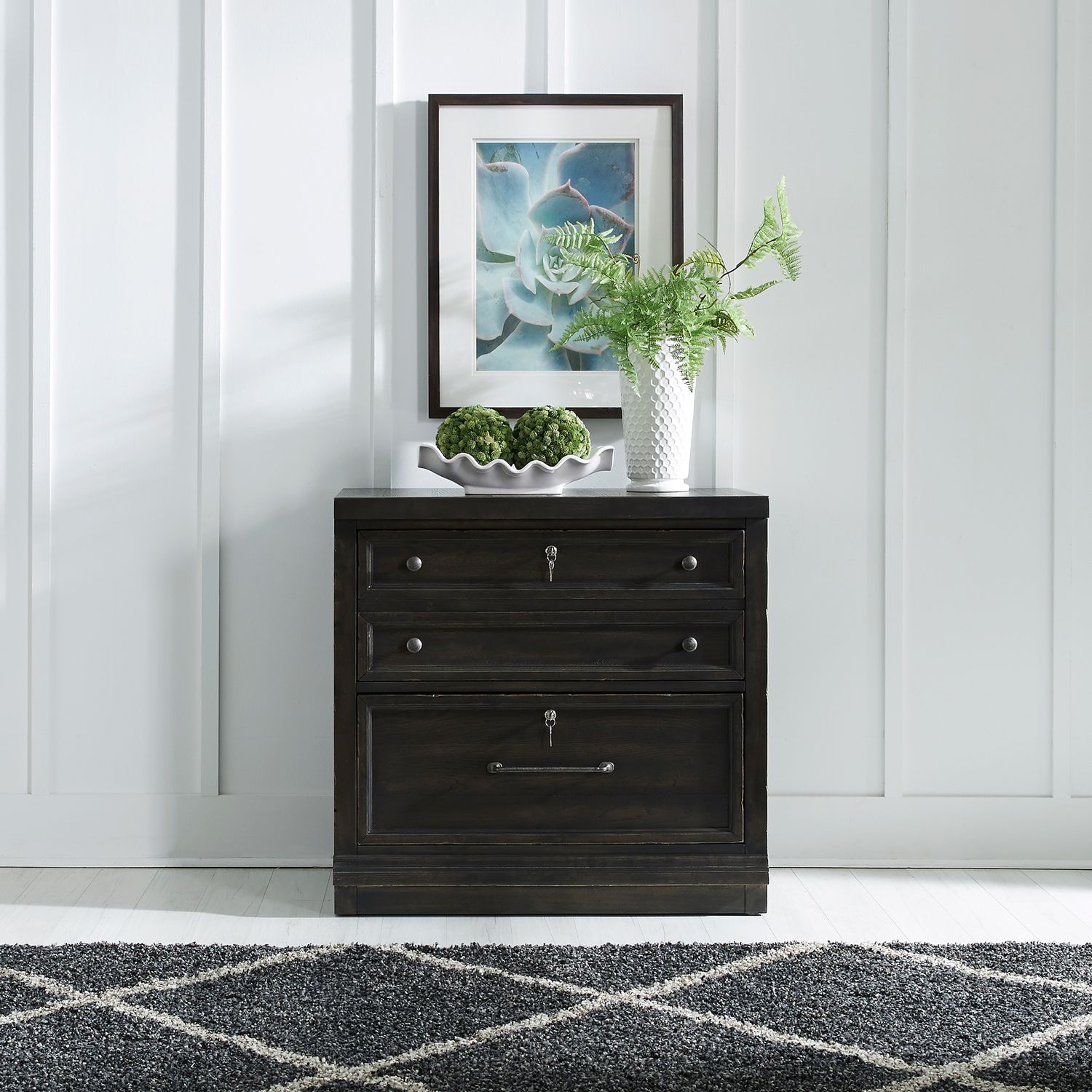 Harvest Home 2-Drawer Bunching Lateral File Cabinet w/Lock