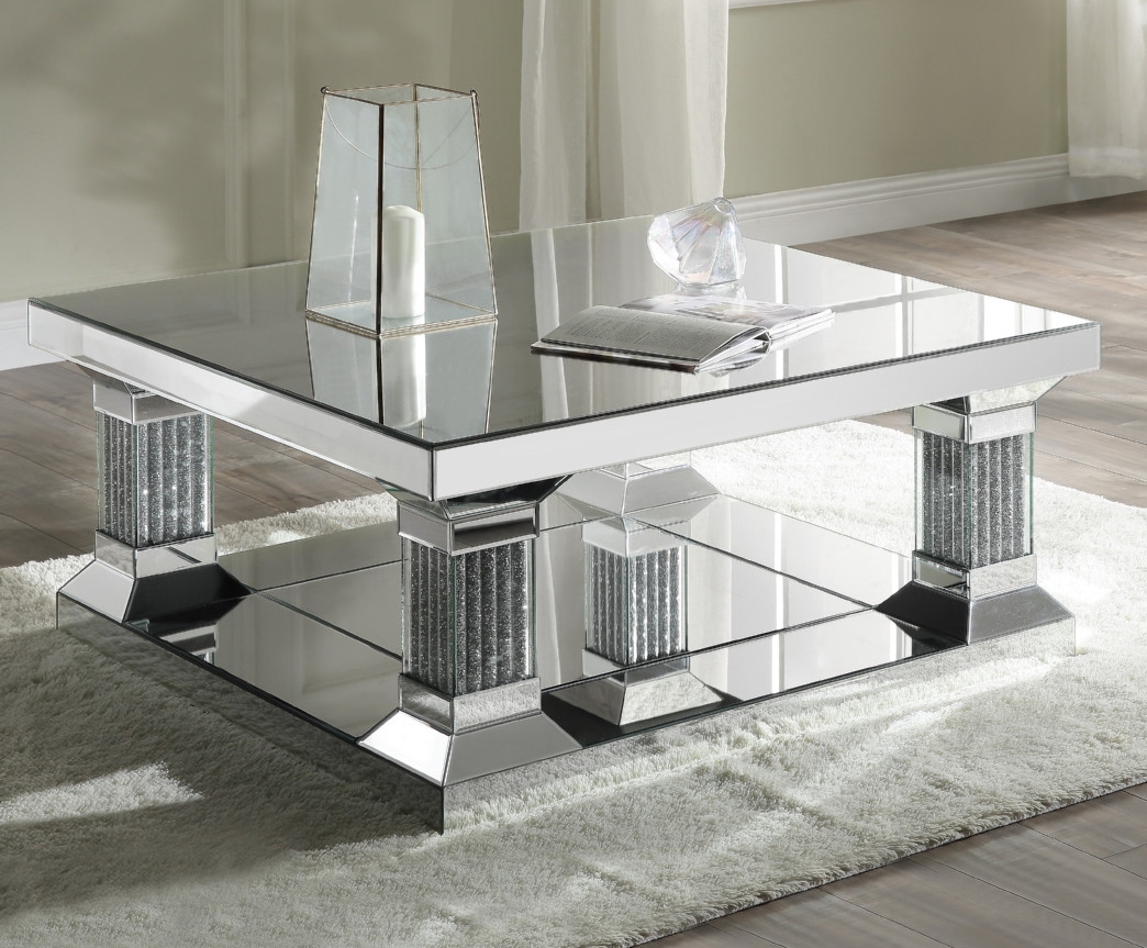 Caesia Mirrored/Faux Diamonds Coffee Table