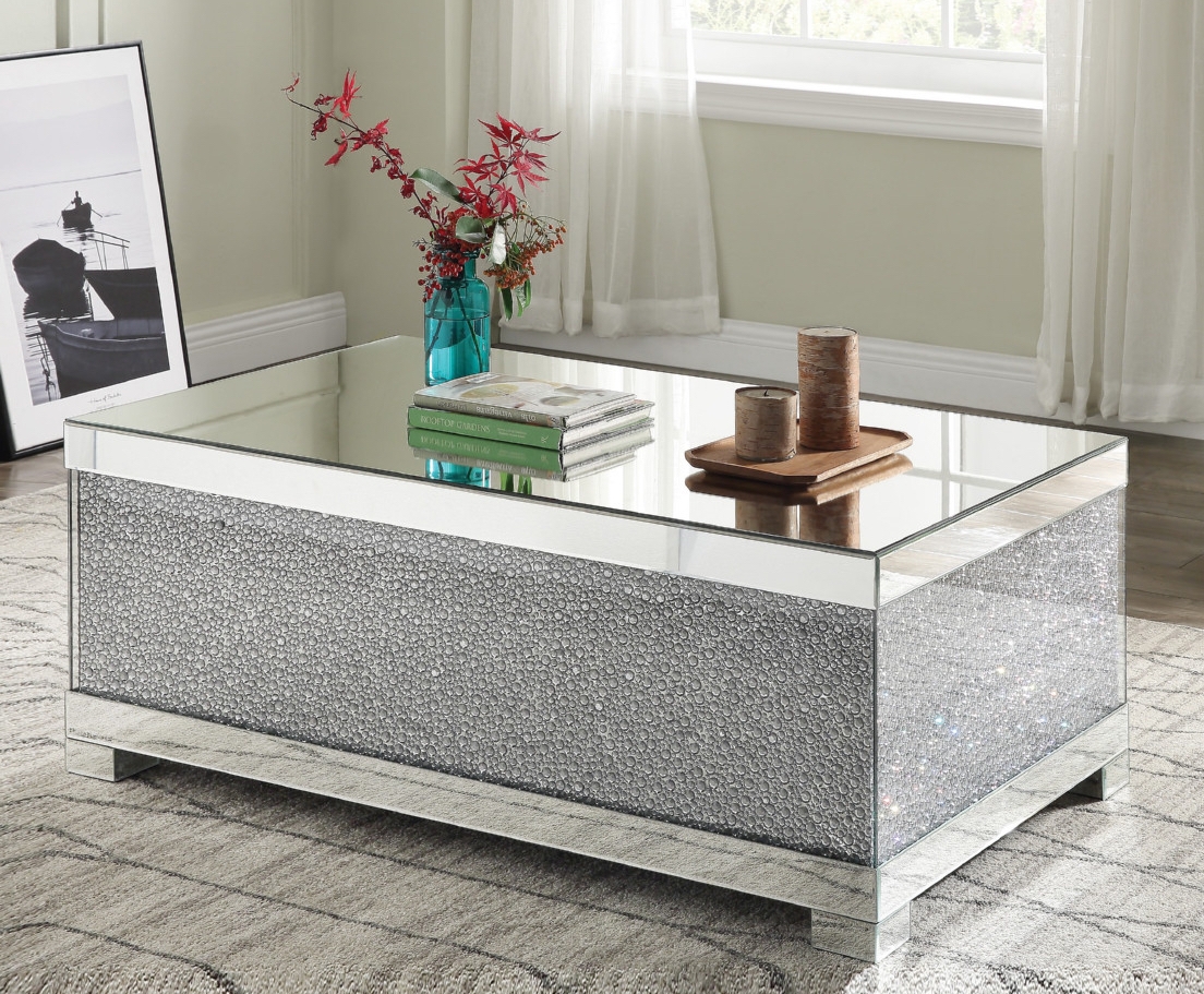 Mallika Mirrored/Faux Crystals Coffee Table