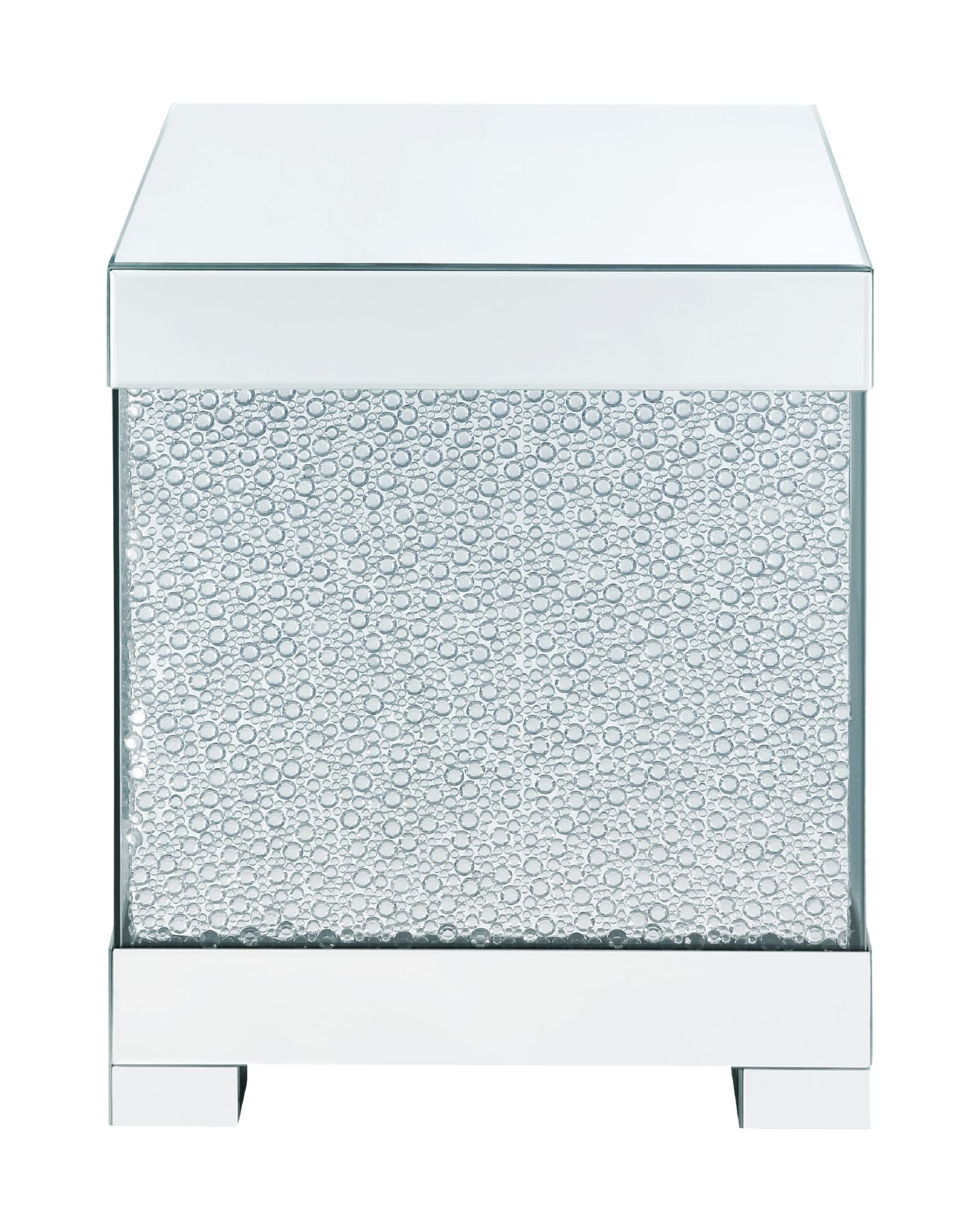 Mallika 87912 Mirrored/Faux Crystals End Table
