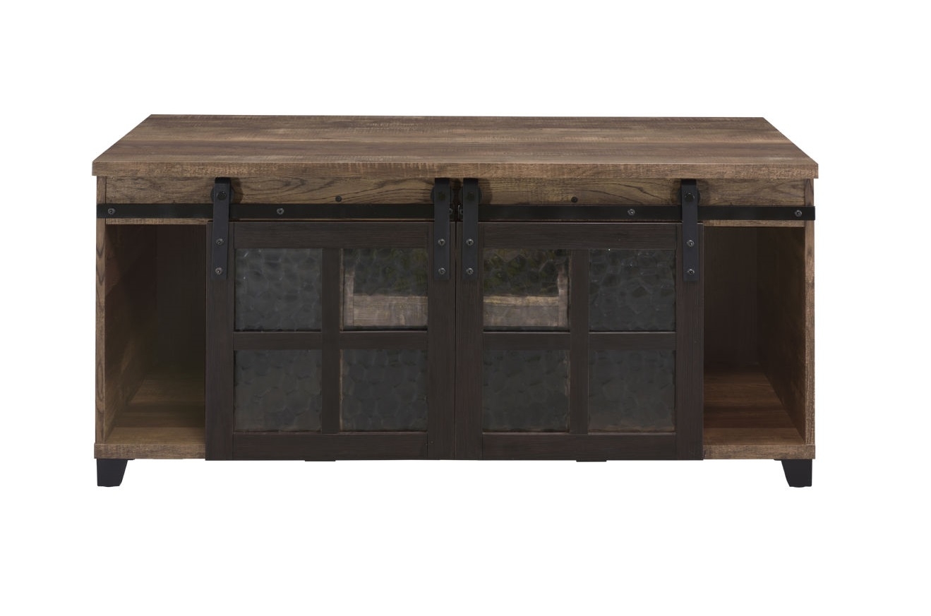 Nineel Wood/Metal Rectangular Storage Coffee Table