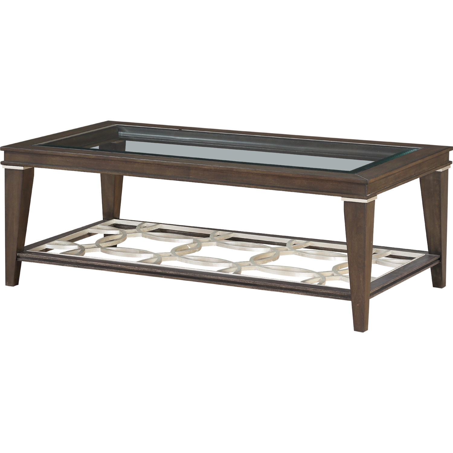 Peregrine Glass/Wood Rectangular Coffee Table Set