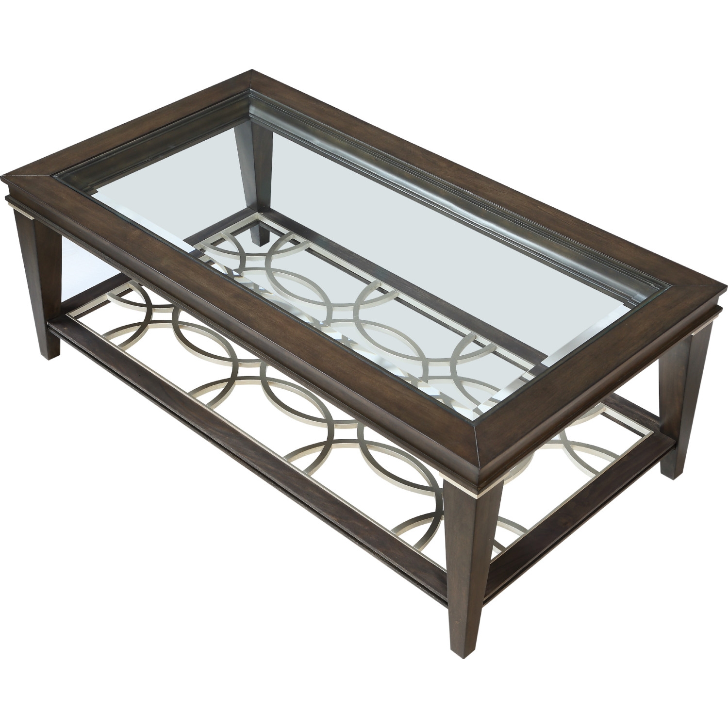 Peregrine Glass/Wood Rectangular Coffee Table Set