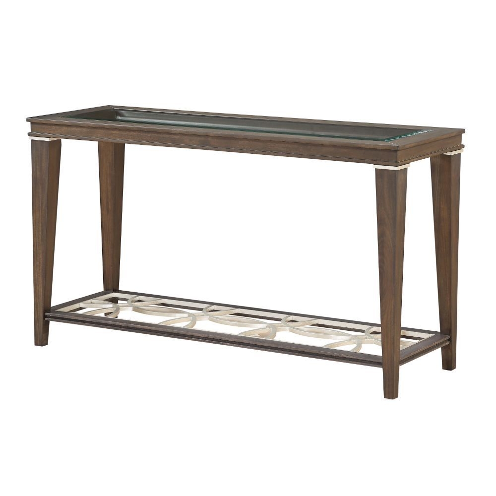Peregrine Glass/Wood Rectangular Coffee Table Set
