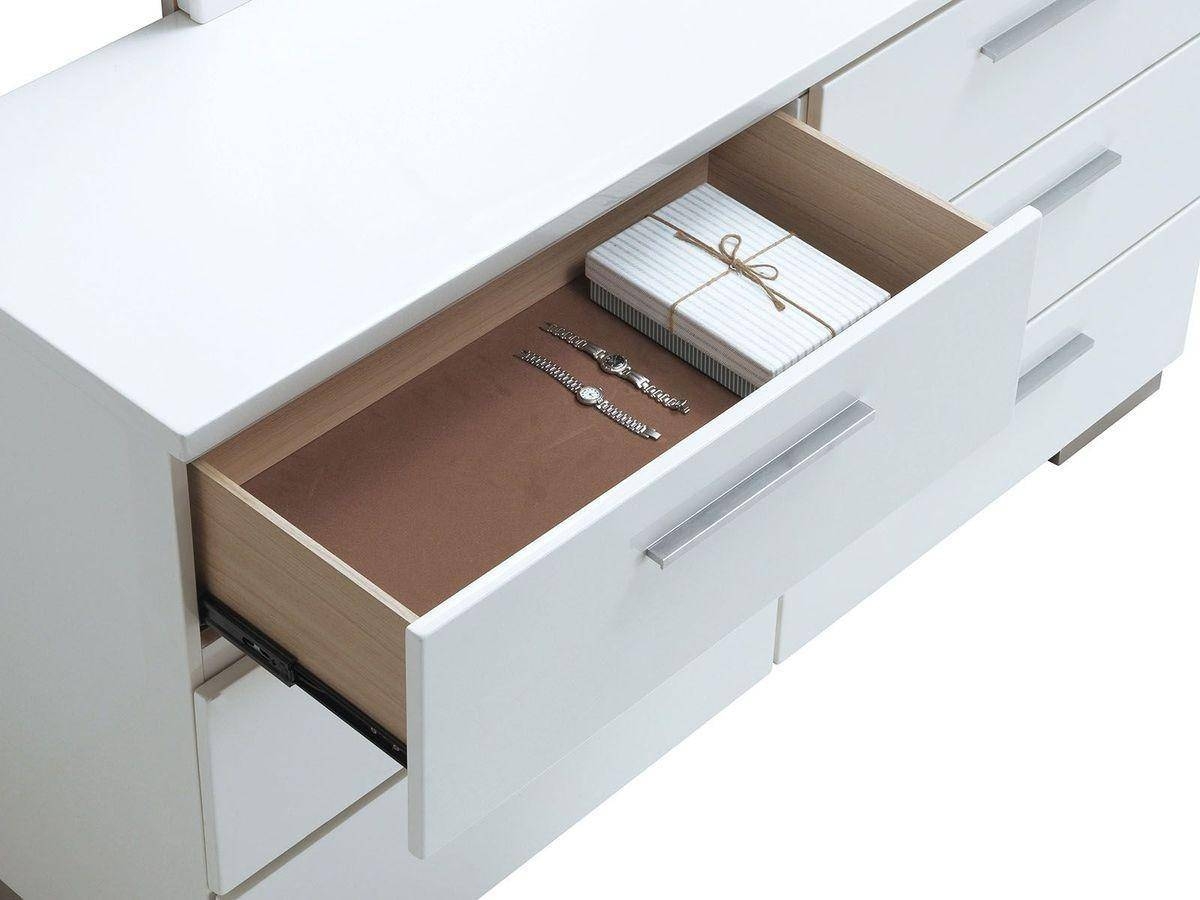 Christie Fabric/Wood High Gloss Low Profile Platform Bedroom Set