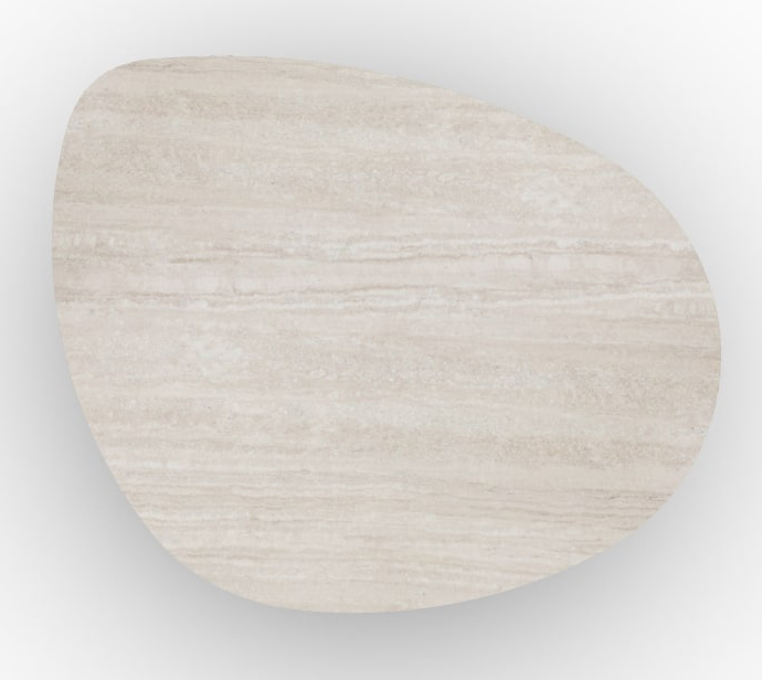 Mushroom Laminated Ceramic-Glass/Wood Pedestal Coffee Table