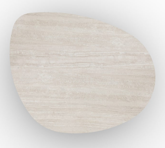 Mushroom Laminated Ceramic-Glass/Wood Pedestal Coffee Table
