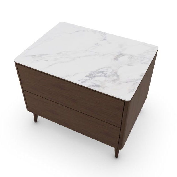 Boston Ceramic/Wood Nightstand w/2 Drawers