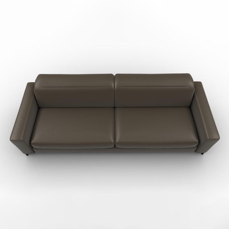 Norma Leather Fixed Adjustable Headrest & Footrest Maxi Sofa