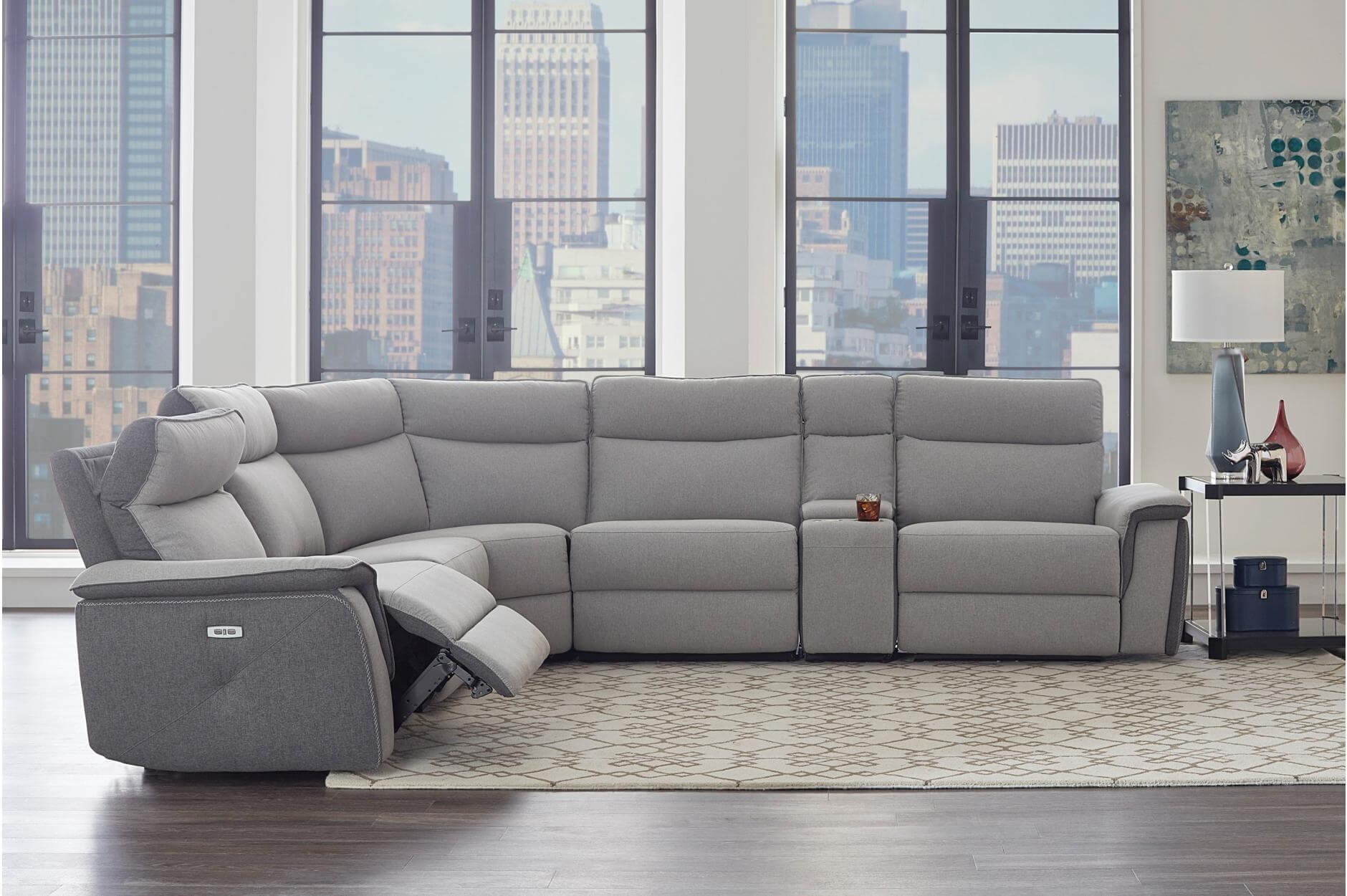 Maroni Fabric Power Reclining Sectional by Homelegance