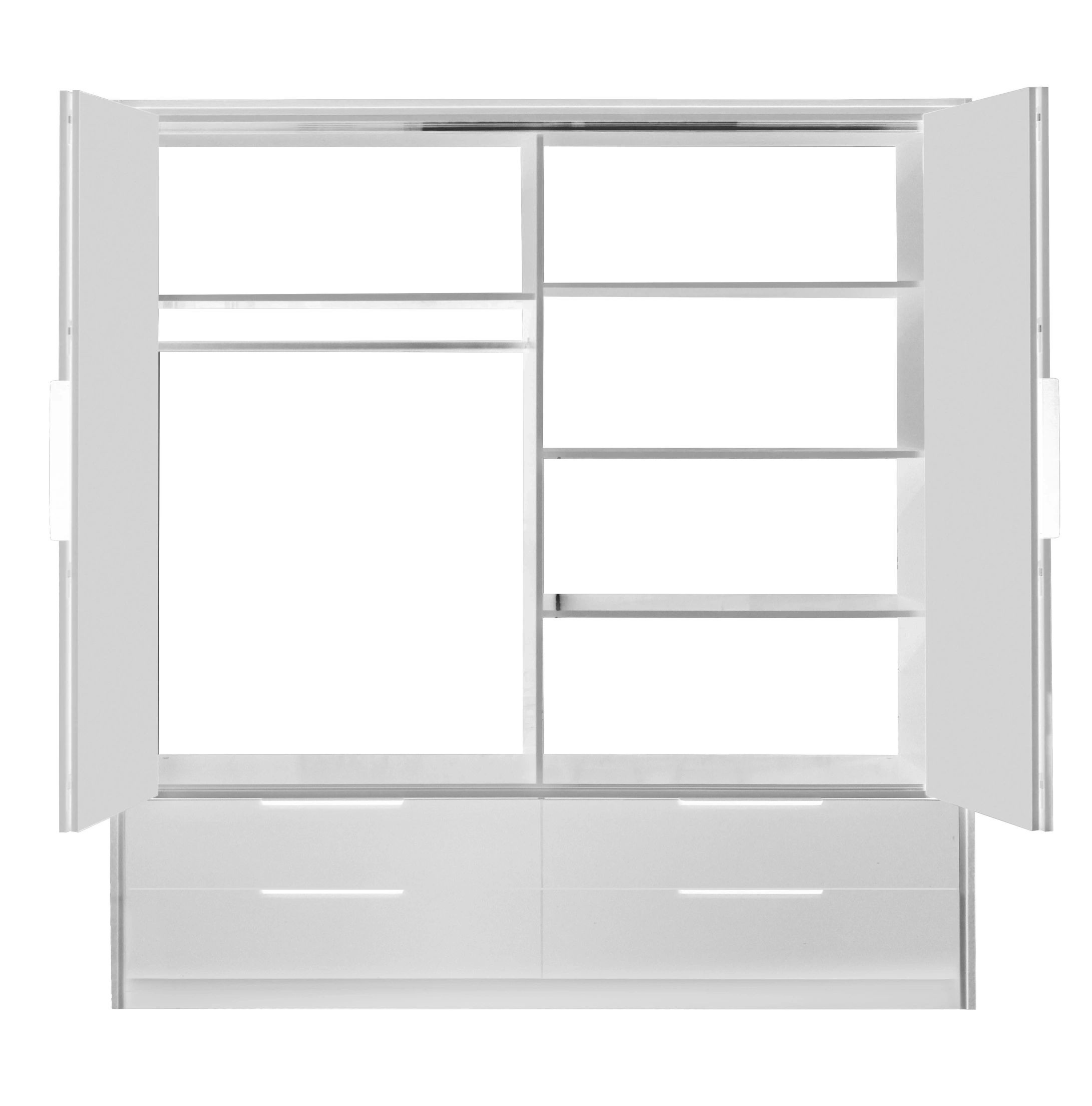 Modo 4-Door Wardrobe with 4 Drawers & LED Lighting