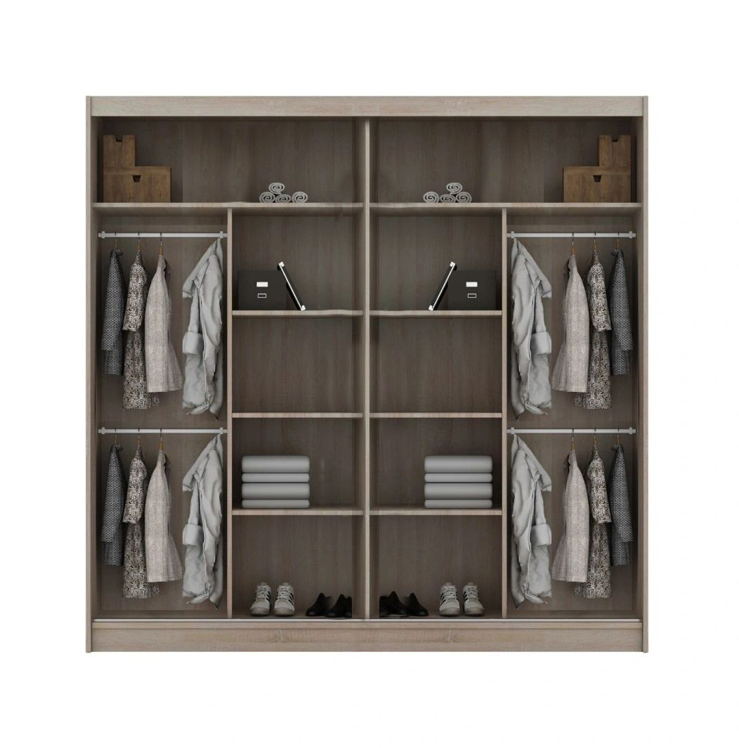 Lisbon 80-inch 2-Door Wood Wardrobe with Mirror