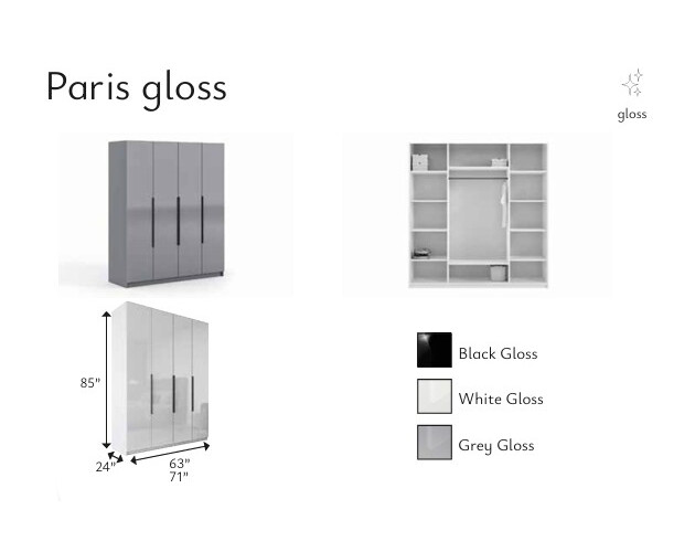 Paris 71-inch 3-Door Wood Closet