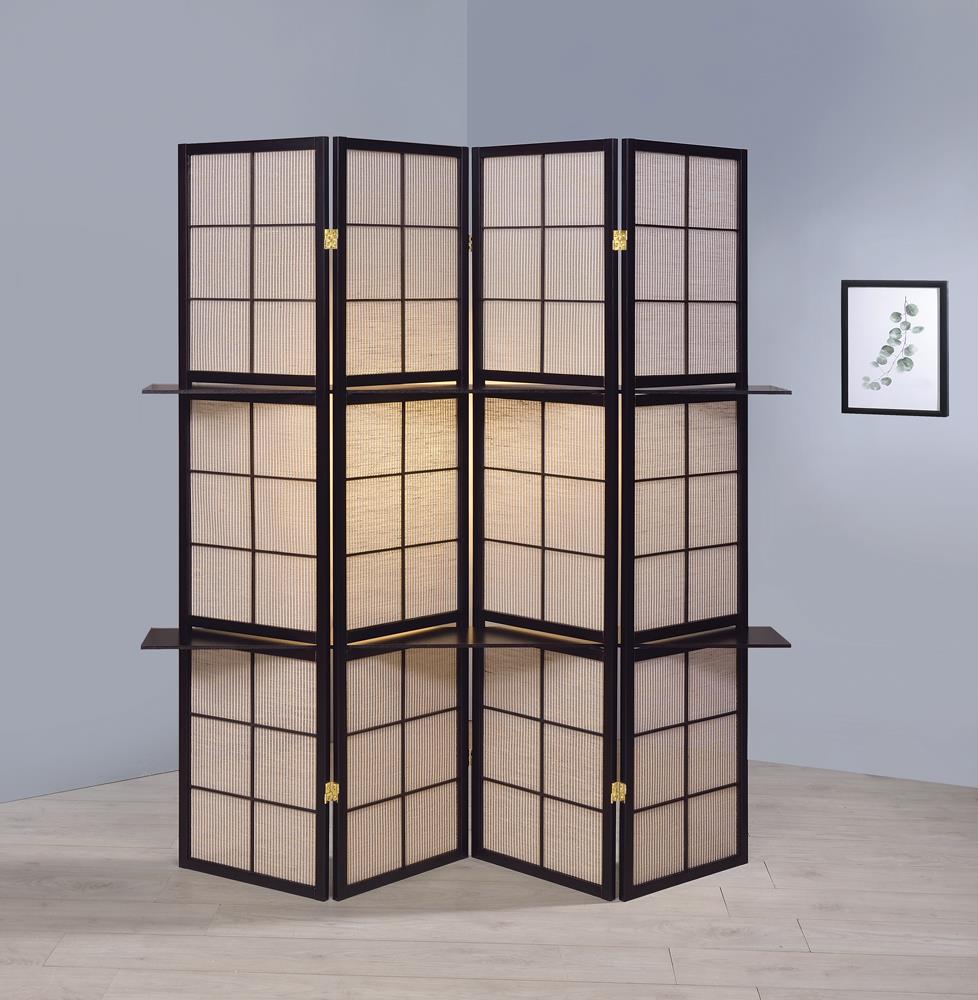 Iggy 4-panel Folding Screen with Removable Shelves