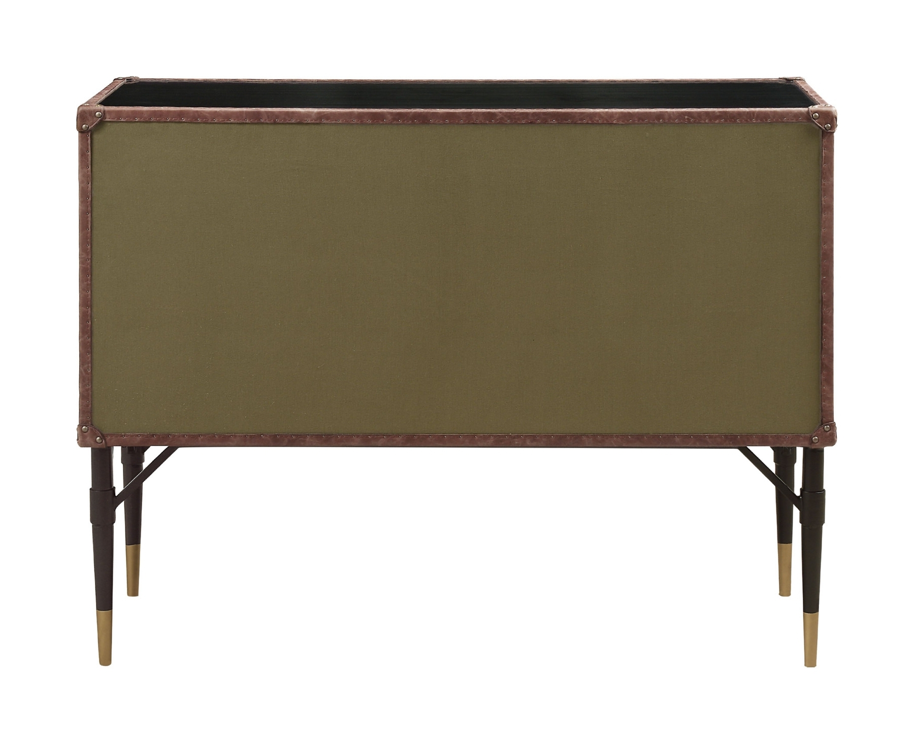 Brancaster Top Grain Leather/Aluminum Console Table