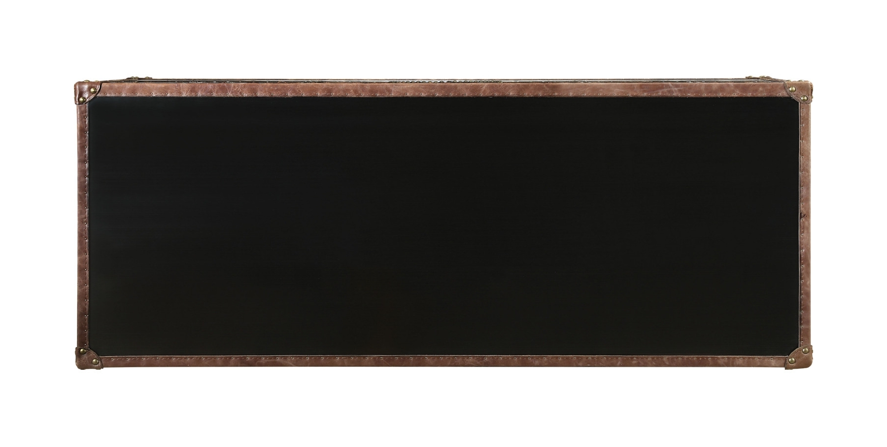Brancaster Top Grain Leather/Aluminum Console Table