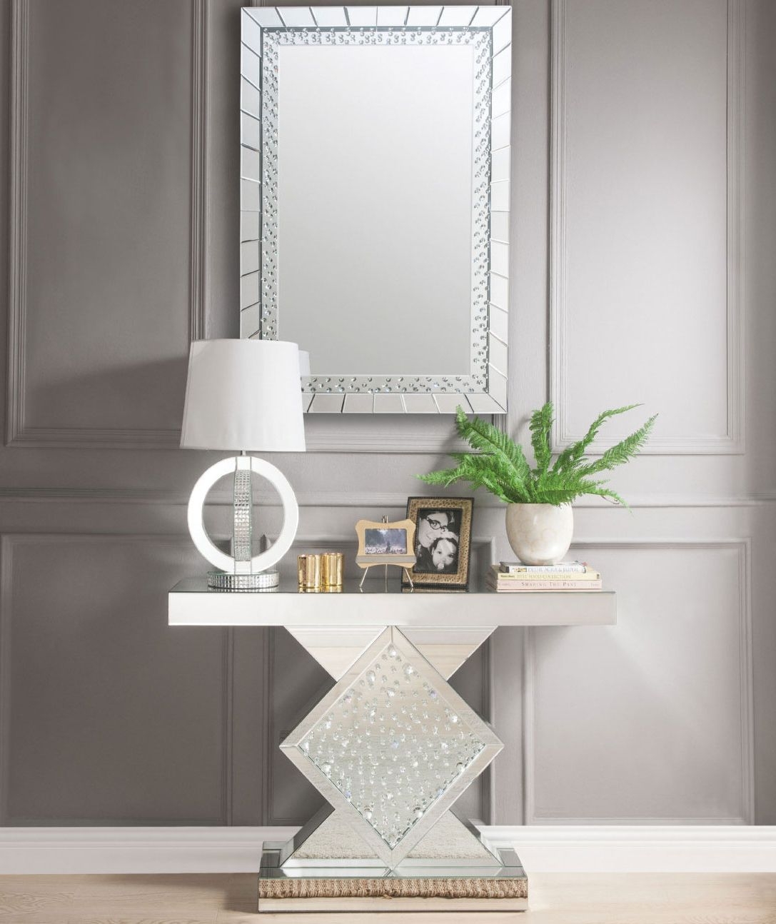 Nysa 97386 Mirrored/Faux Crystals Wall Mirror