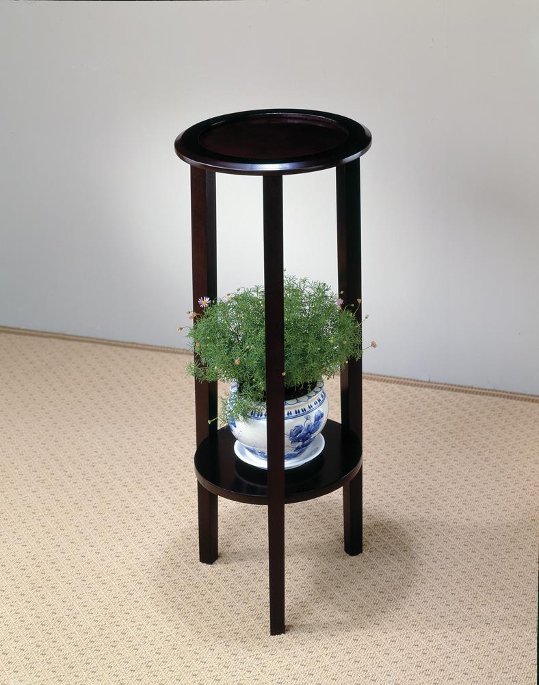 Kirk Round Accent Table with Bottom Shelf