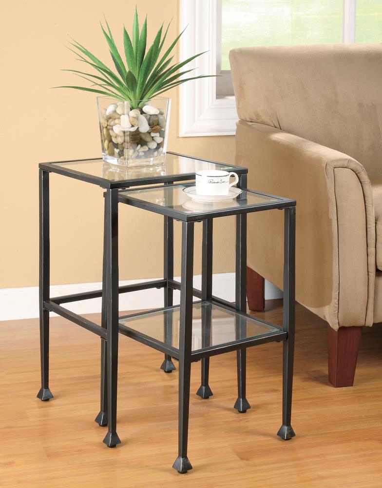 Leilani 2-piece Glass Top Nesting Tables