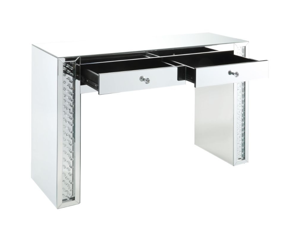Nysa 90157 Mirrored/Faux Crystals Vanity Desk