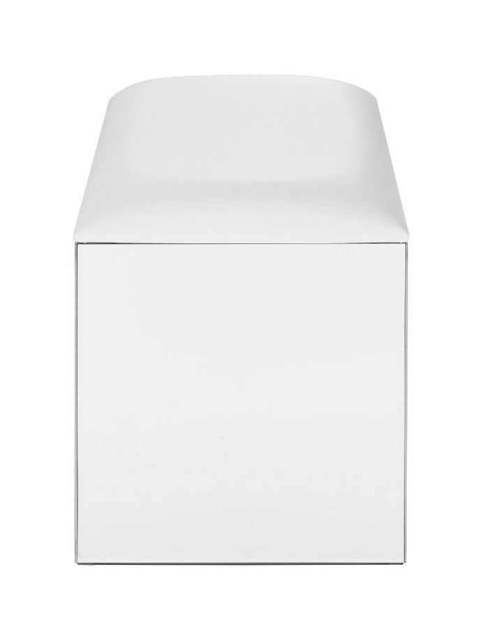 Nysa 90158 PU/Mirrored/Faux Crystals Vanity Stool