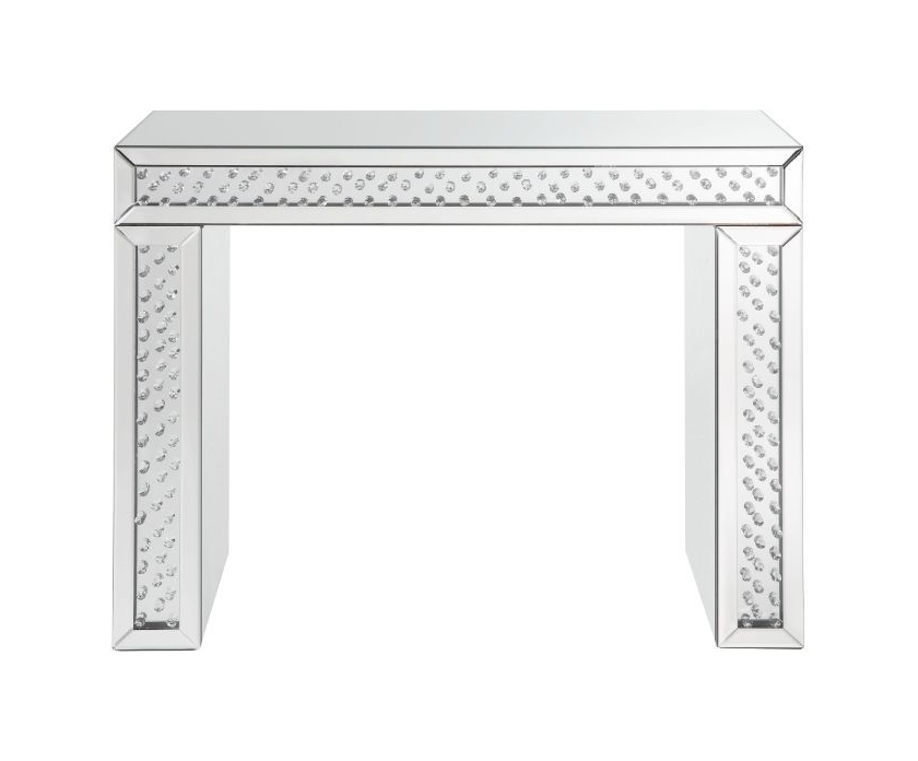 Nysa 90159 Mirrored/Faux Crystals Vanity Desk
