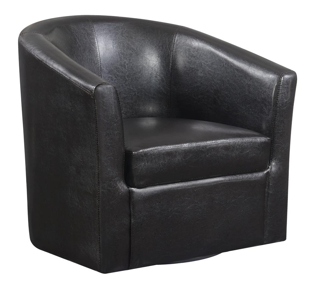 Turner Leatherette Sloped Arm Accent Swivel Chair