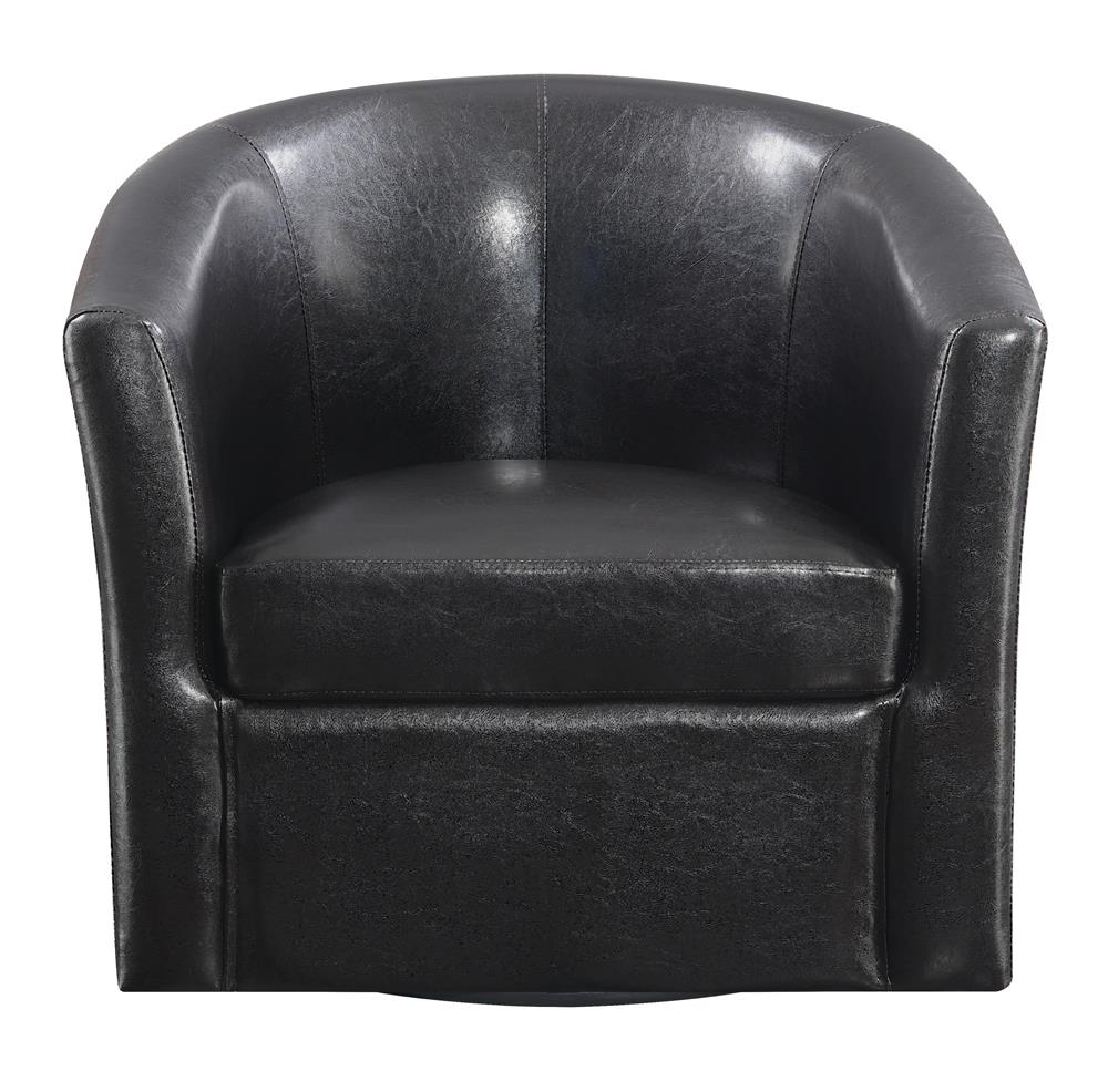 Turner Leatherette Sloped Arm Accent Swivel Chair