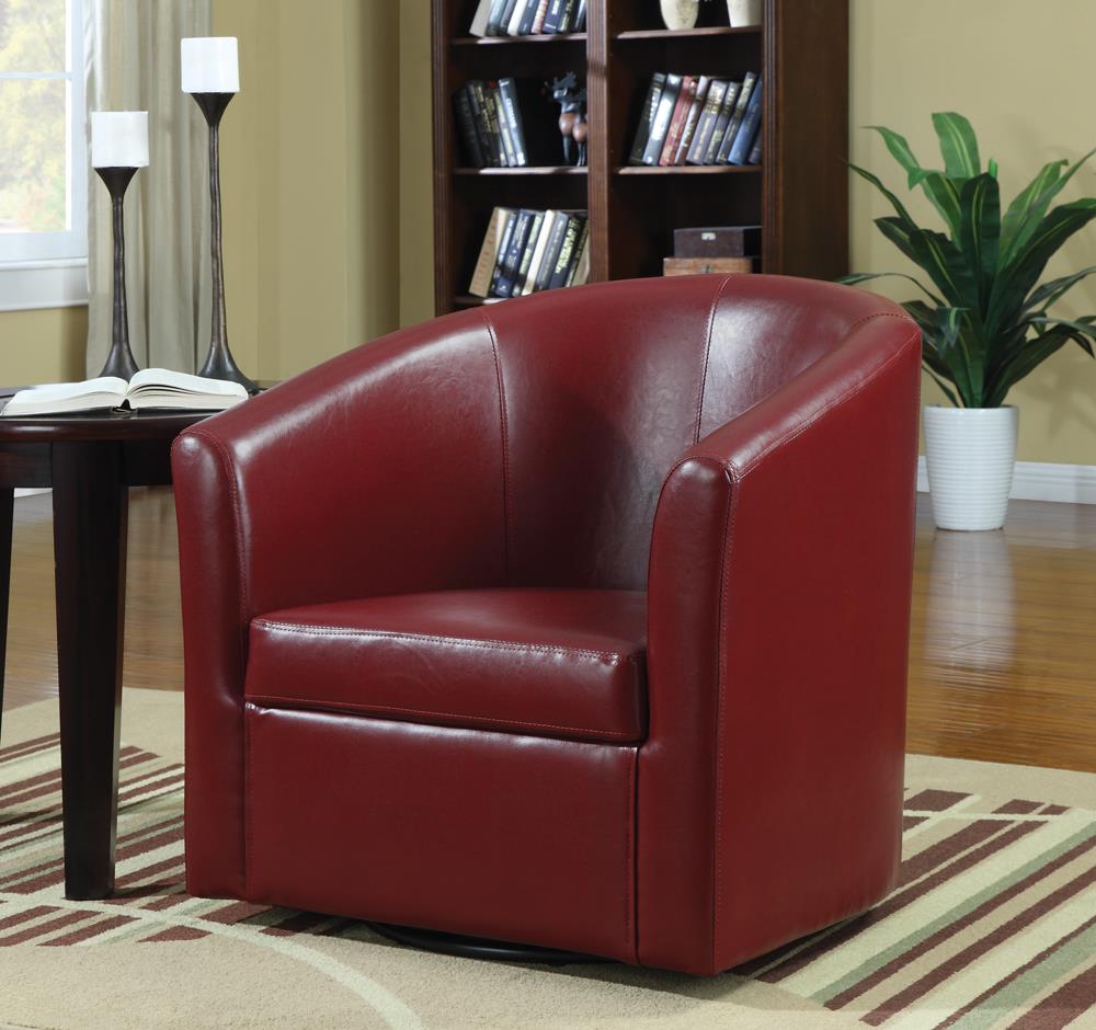 Turner Leatherette Sloped Arm Accent Swivel Chair