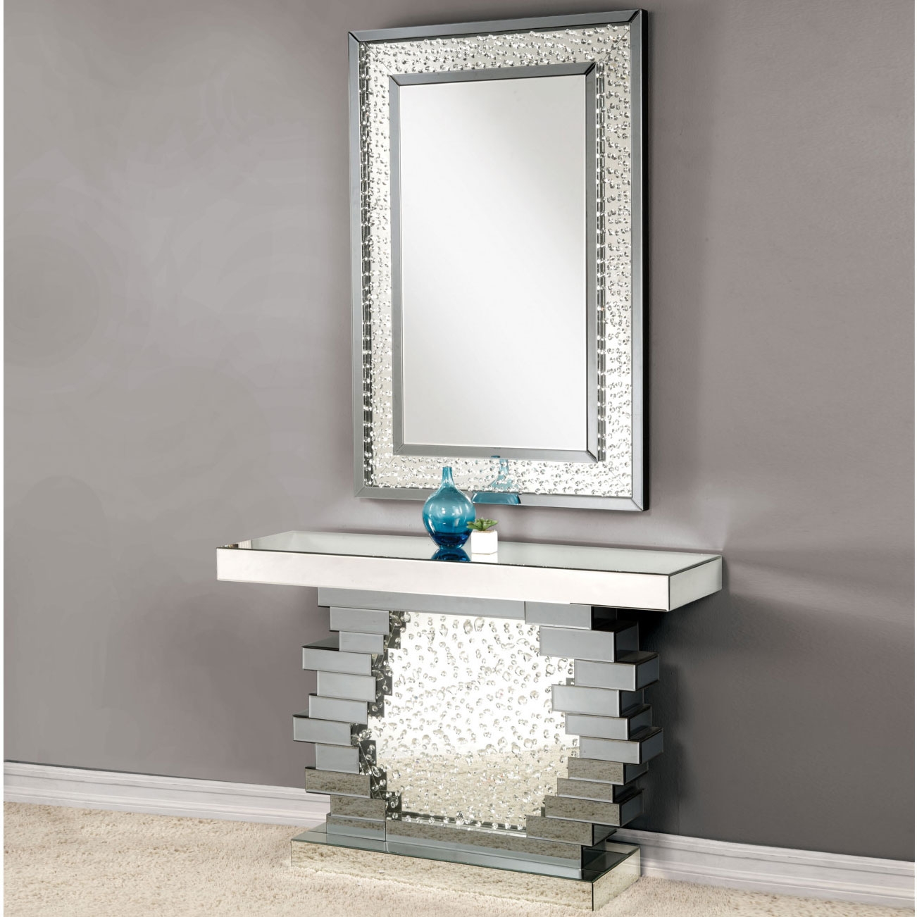 Nysa 97387 Mirrored/Faux Crystals Wall Mirror