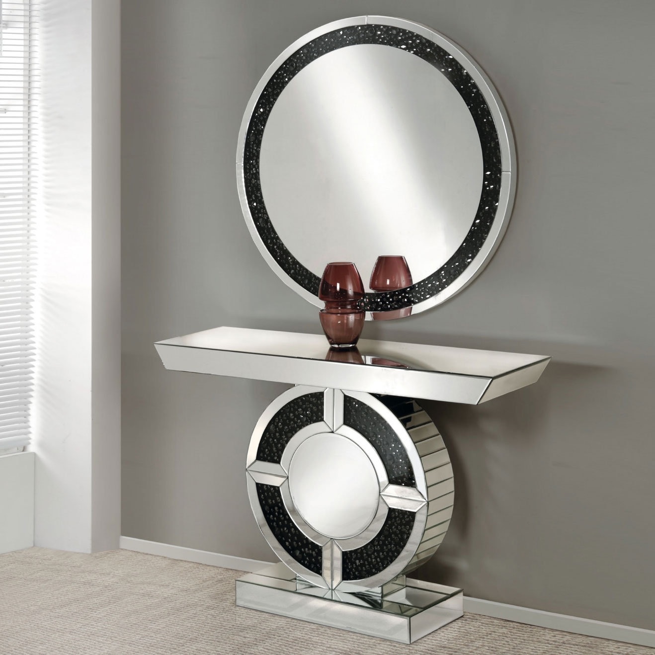 Noor 97392 Mirrored/Faux Gemstones Wall Mirror