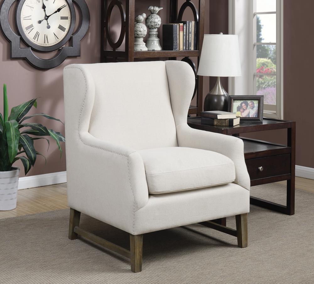 Fleur Fabric Wing Back Accent Chair