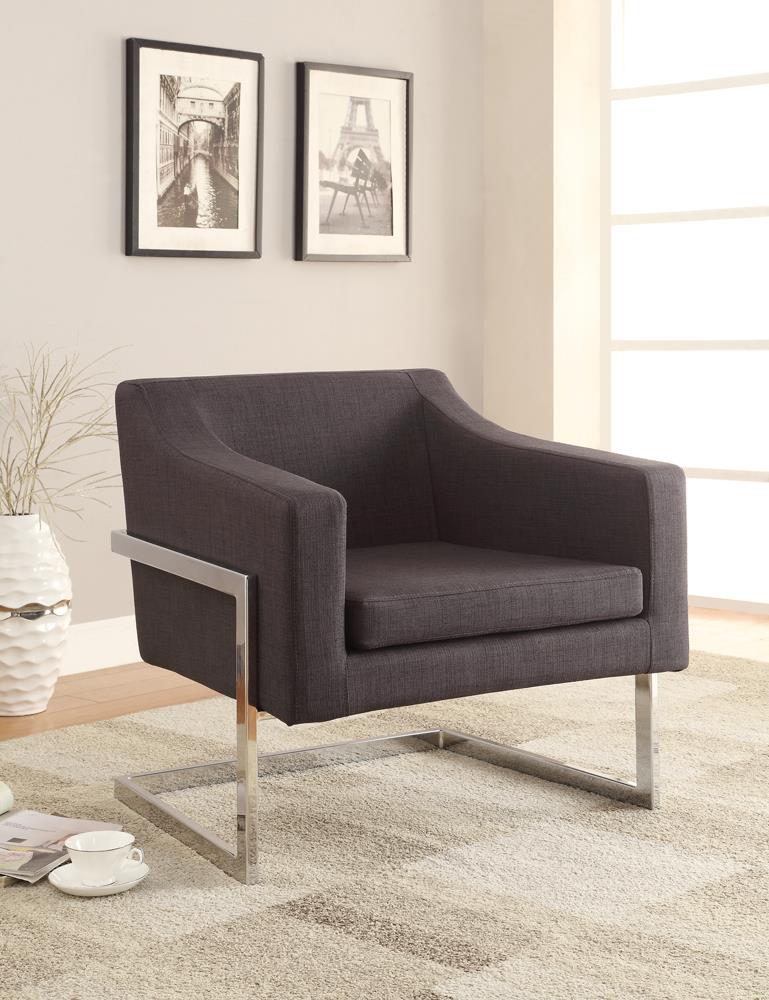 Chris Fabric Accent Chair with Chrome Base