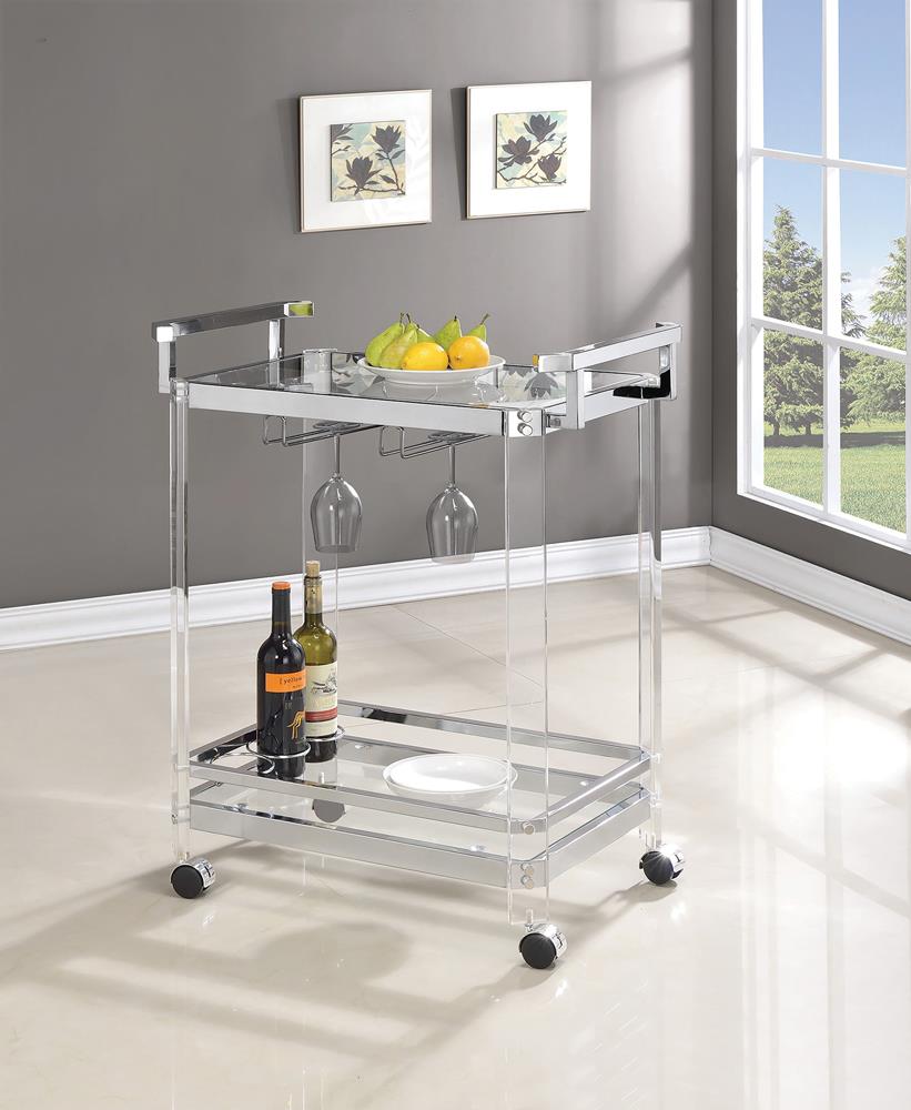 Jefferson 2-tier Glass Serving Cart