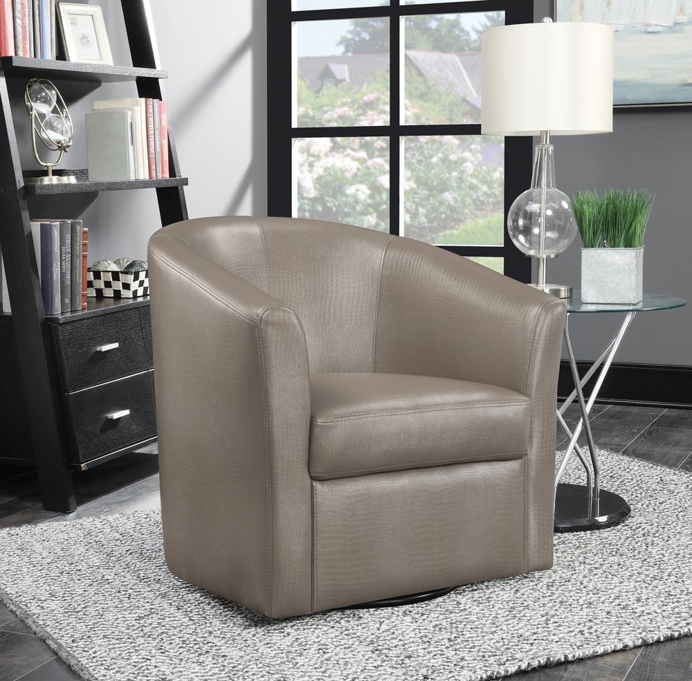 Turner Leatherette Sloped Arm Accent Swivel Chair