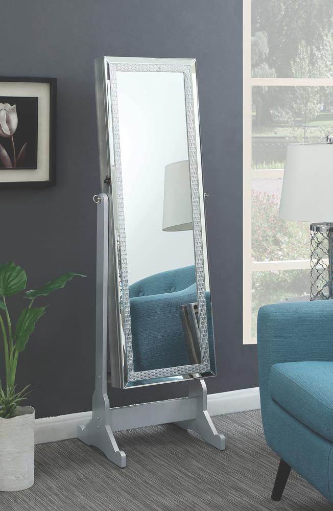 Elle Jewelry Cheval Mirror with Crytal Trim
