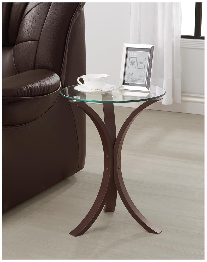 Edgar Tempered Glass Round Accent Table