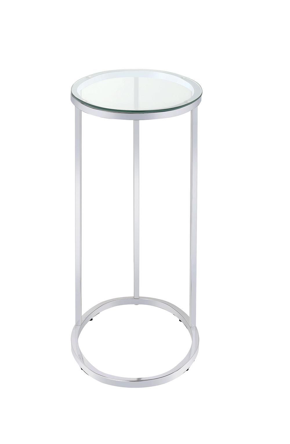 Kyle Glass Oval Snack Table with Chrome Base