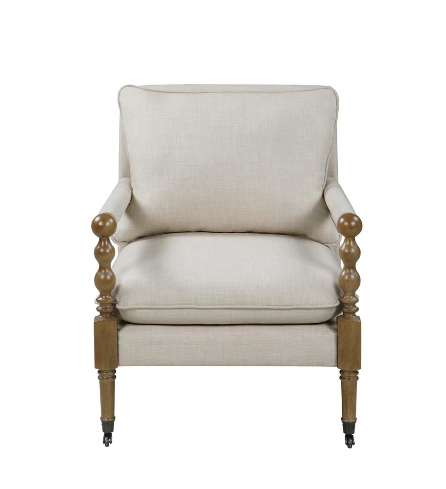 Monaghan Linen Fabric Accent Chair with Casters