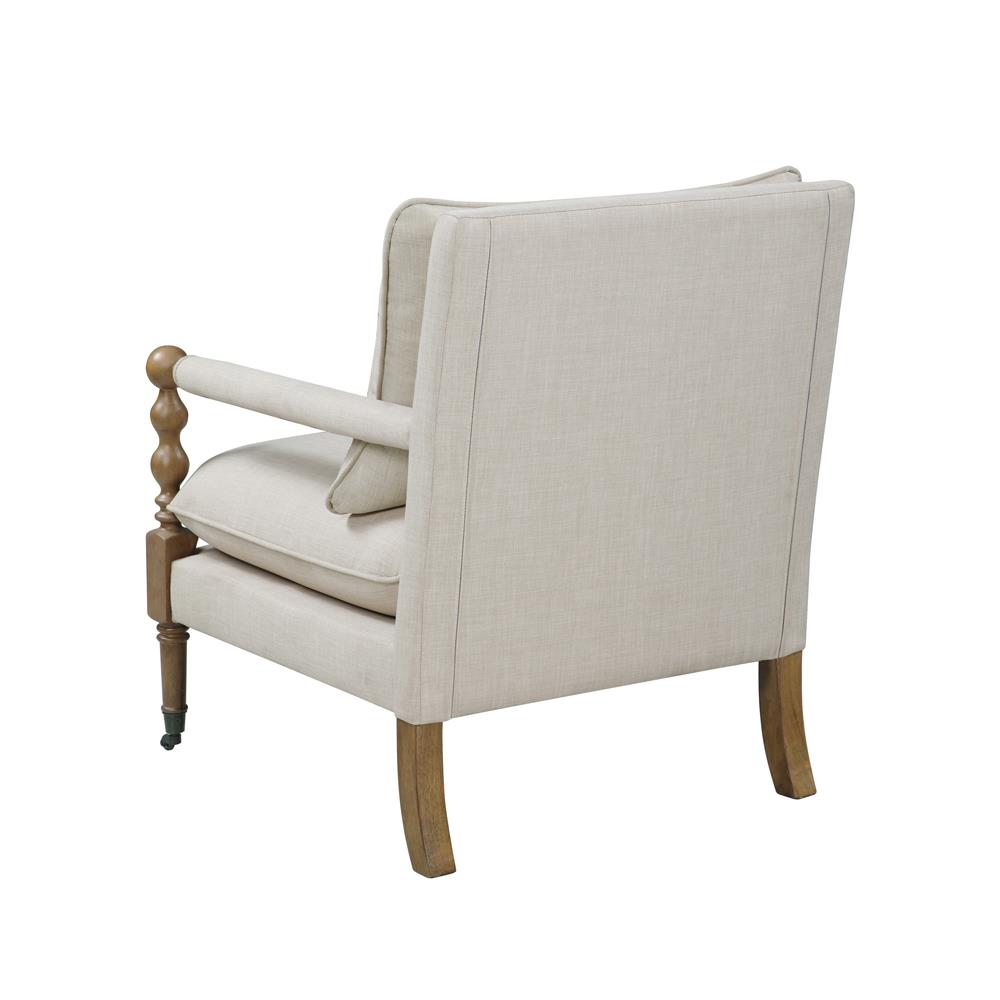 Monaghan Linen Fabric Accent Chair with Casters