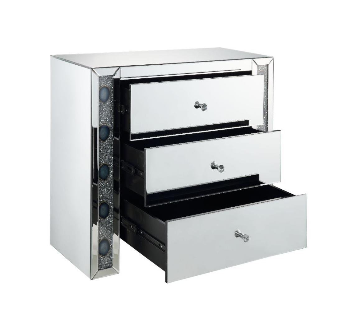 Sonia 90322 Mirrored/Faux Agate Cabinet/Console Table