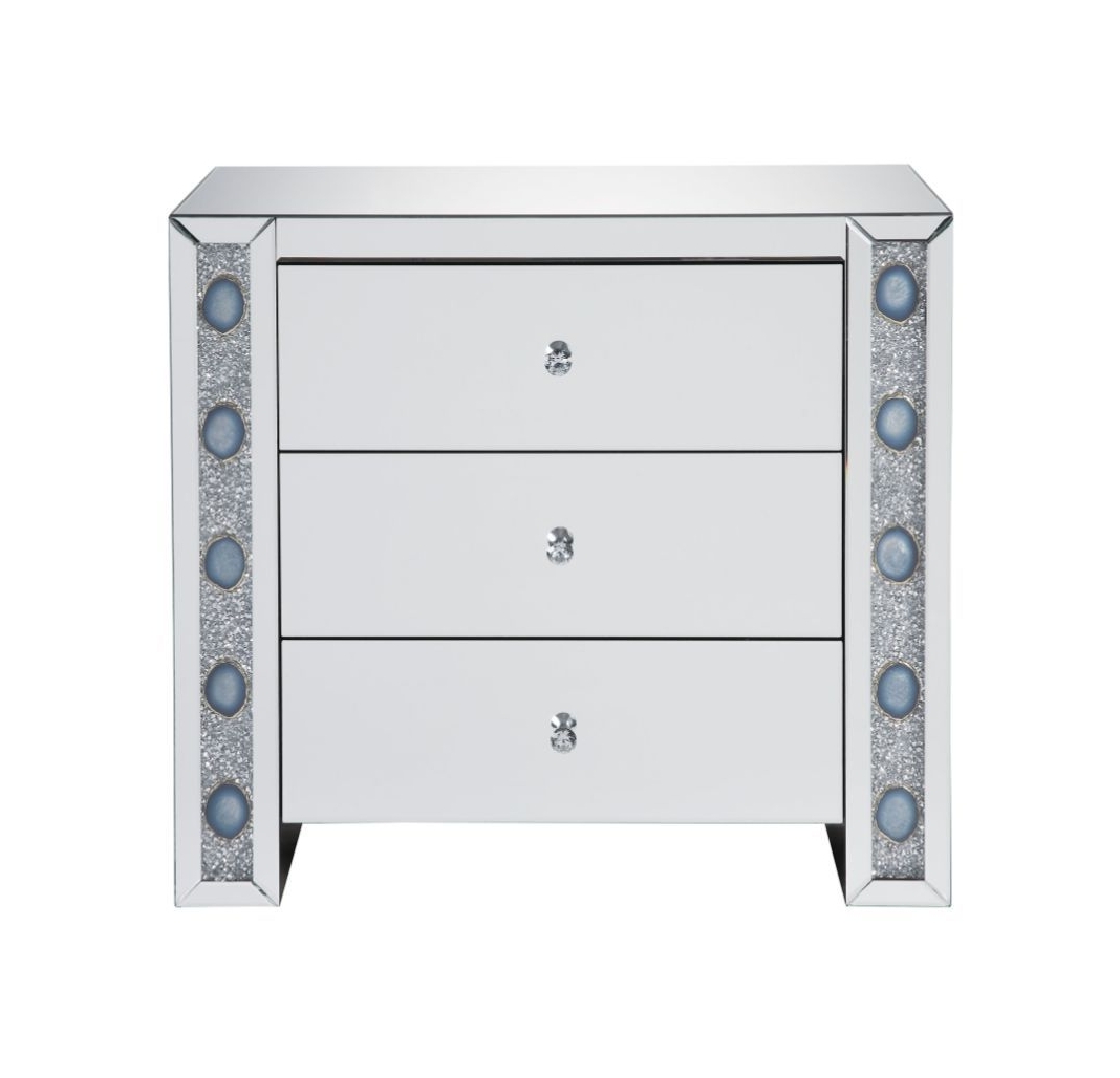 Sonia 90322 Mirrored/Faux Agate Cabinet/Console Table